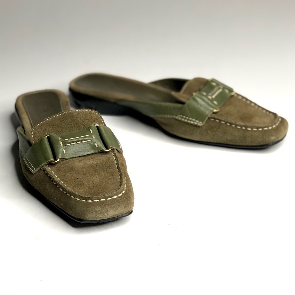 Cole Haan Olive Green Suede Loafers